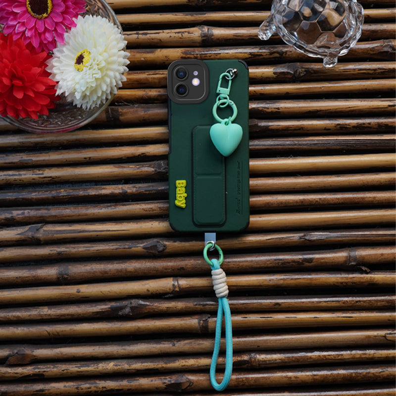 AYKIZ Designed Magnetic Stand & Holder,Decorative Hard Heart Keychain Cover for IPhone 12