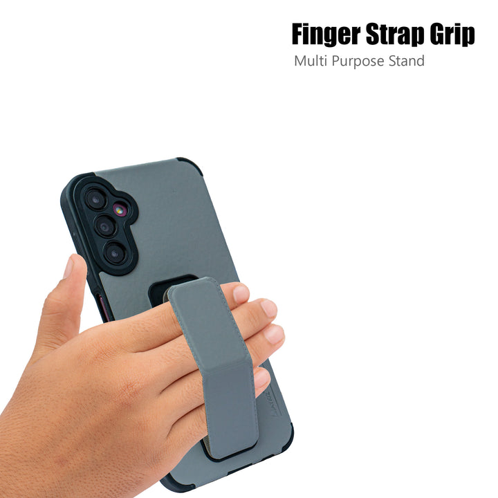 AYKIZ Designed For Samsung Galaxy A14 5G Magnetic Stand & Holder, Vertical & Horizontal Hand Strap Multi Kickstand,Finger Strap Back Cover