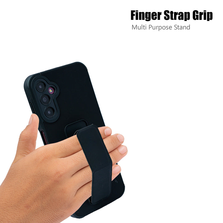 AYKIZ Designed For Samsung Galaxy A14 5G Magnetic Stand & Holder, Vertical & Horizontal Hand Strap Multi Kickstand,Finger Strap Back Cover