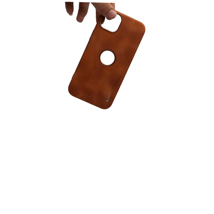 AYKIZ Designed Premium Vegan Leather Matt Finish Material Back Cover for IPhone 13