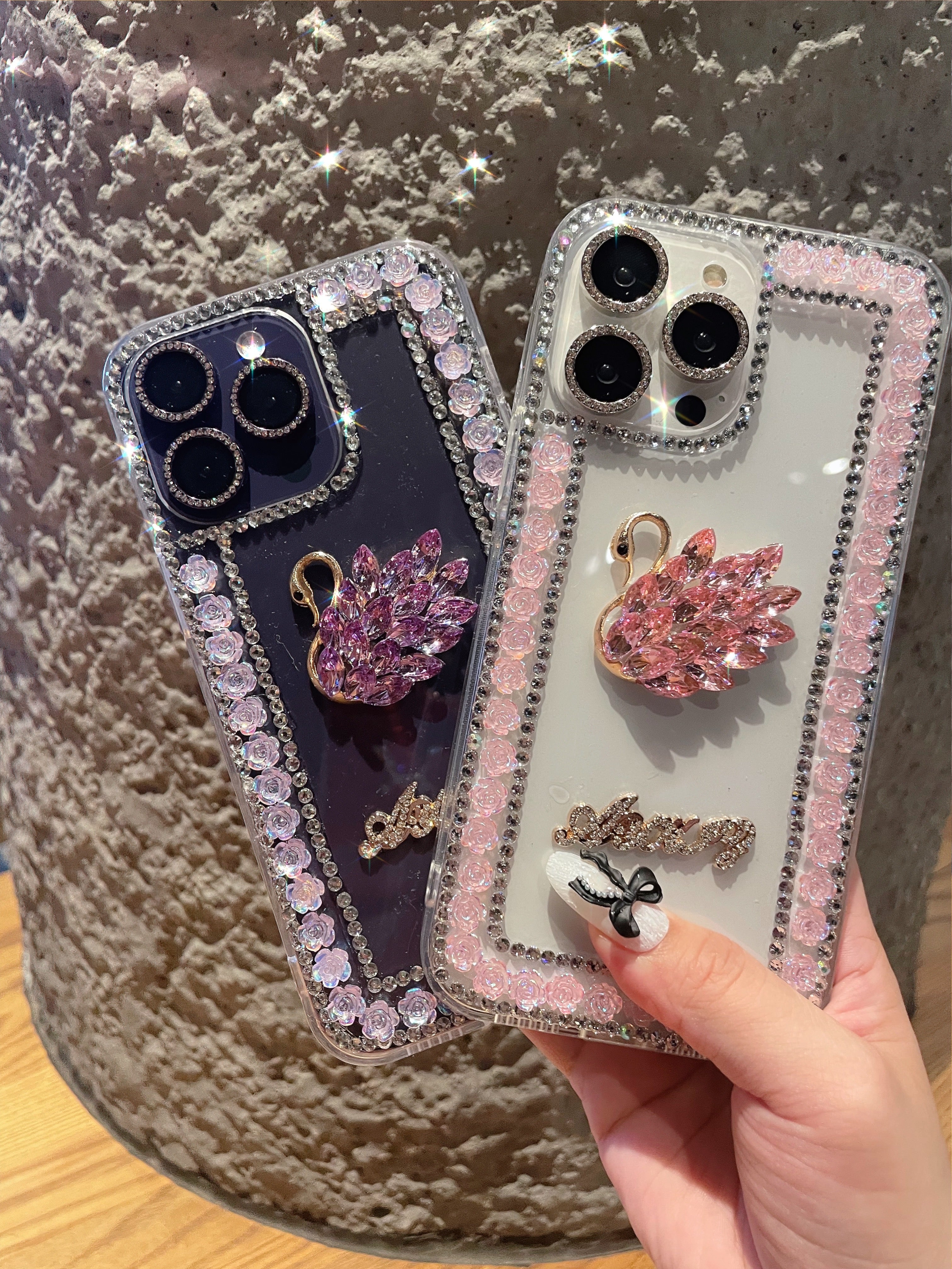 AYKIZ Designed Stylish Diamond Design Back Cover for Woman/Girls