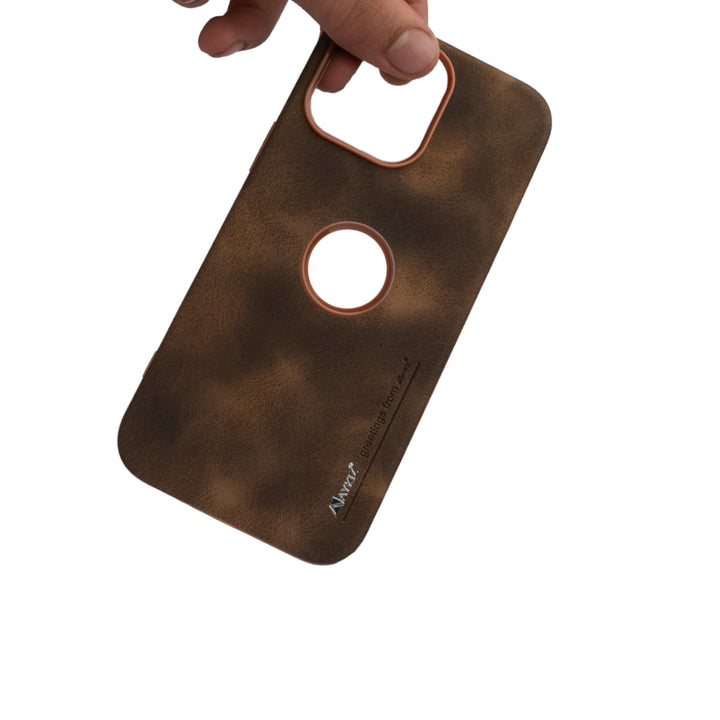 AYKIZ Designed Premium Vegan Leather Matt Finish Material Back Cover for IPhone 14 Pro (6.1 Inch)