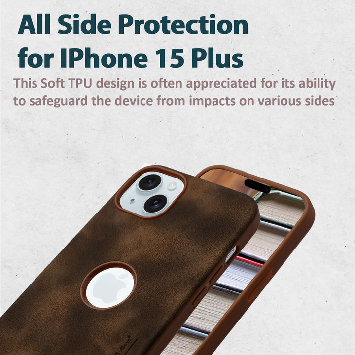 AYKIZ® Original Designed Premium Vegan Leather Matt Finish Material Back Cover for IPhone 15 Plus(6.7 Inch)