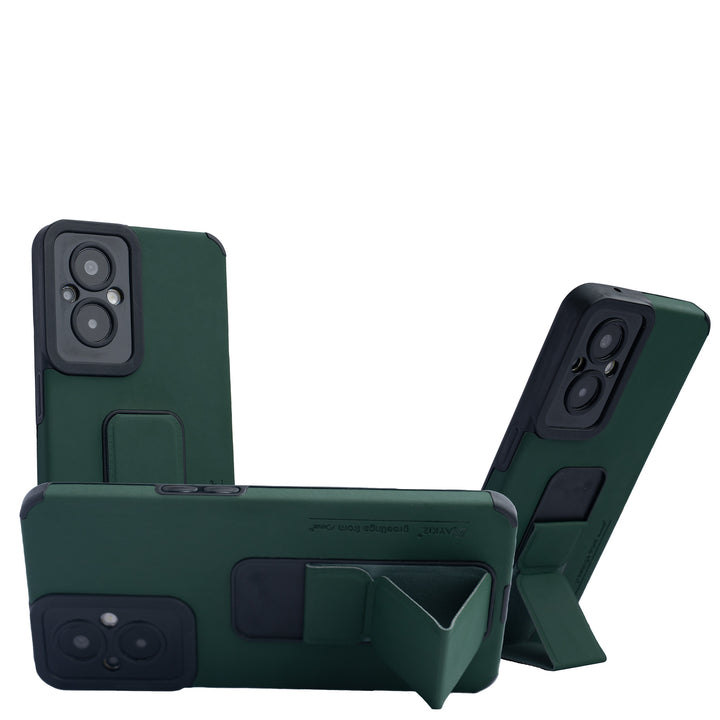 AYKIZ Designed For Oppo F21/F21s Pro 5G Magnetic Stand & Holder, Vertical & Horizontal Hand Strap Multi Kickstand,Finger Strap Back Cover