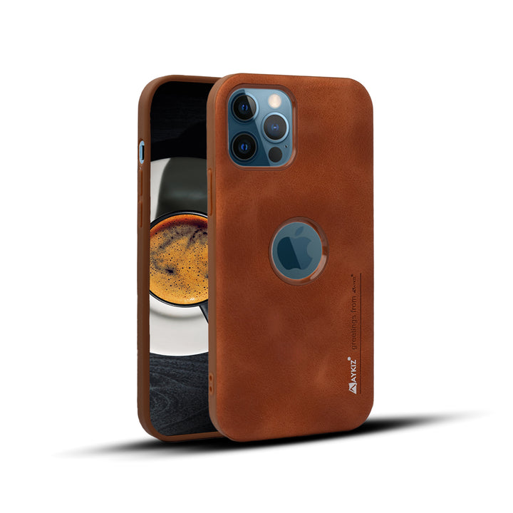 AYKIZ Designed Premium Vegan Leather Matt Finish Material Back Cover for IPhone 12 Pro(6.1 Inch)