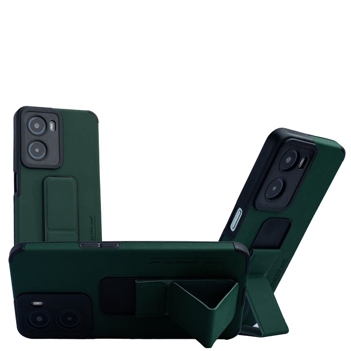 AYKIZ Designed For Oppo A57/A77 4G Magnetic Stand & Holder, Vertical & Horizontal Hand Strap Multi Kickstand,Finger Strap Back Cover
