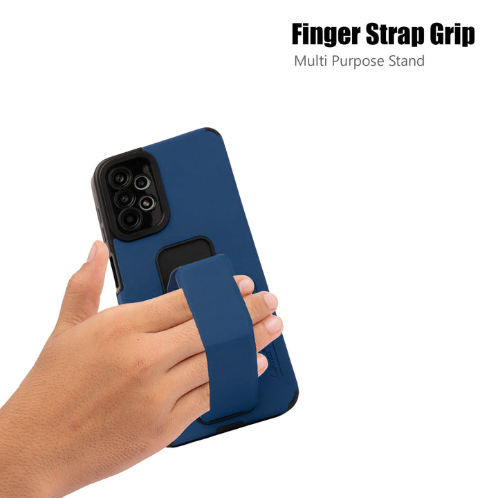 AYKIZ Designed For Samsung Galaxy A13 4G/5G Magnetic Stand & Holder, Vertical & Horizontal Hand Strap Multi Kickstand,Finger Strap Back Cover