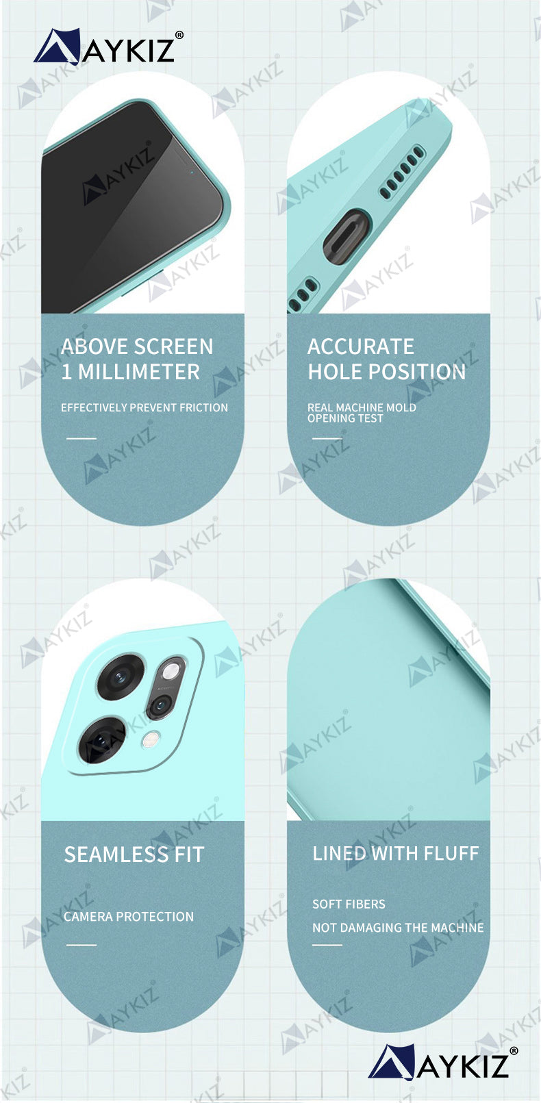 Aykiz Soft Matte Silicone Back Cover Inside Cloth with Camera Protection for Oppo Reno 14 Pro 5G