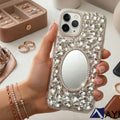 3D Bling Sparkle Luxury Round Mirror Shiny Crystal Rhinestone Diamond Case for IPhone 11 Pro (5.8 Inch)