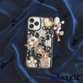 3D Bling Luxury Shiny Crystal Rhinestone Diamond Back Cover with Attractive keychain with Cutee toy car & attractive Key Chain for IPhone 11 Pro (5.8 Inch)