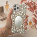 3D Bling Sparkle Luxury Round Mirror Shiny Crystal Rhinestone Diamond Case for IPhone 11 Pro Max (6.5 Inch)