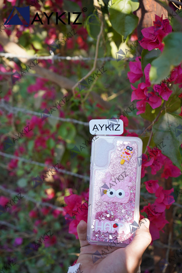 Glitter Character Phone Case Liquid Quicksand Glitter Sequin Protective Back Cover for Xiaomi/Redmi