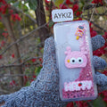 Glitter Character Phone Case Liquid Quicksand Glitter Sequin Protective Back Cover for Samsung