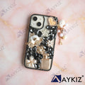 3D Bling Luxury Shiny Crystal Rhinestone Diamond Back Cover with Attractive keychain with Cutee Toy Car & Attractive Key Chain for IPhone 14 (6.1 Inch)
