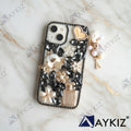 3D Bling Luxury Shiny Crystal Rhinestone Diamond Back Cover with Attractive keychain with Cutee Toy Car & Attractive Key Chain for IPhone 14 Plus (6.7 Inch)
