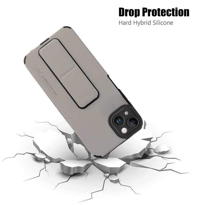 AYKIZ Designed Magnetic Stand & Holder,Vertical & Horizontal Hand Strap Multi Kickstand,Finger Strap Back Cover for IPhone 14 Plus (6.7 Inch)