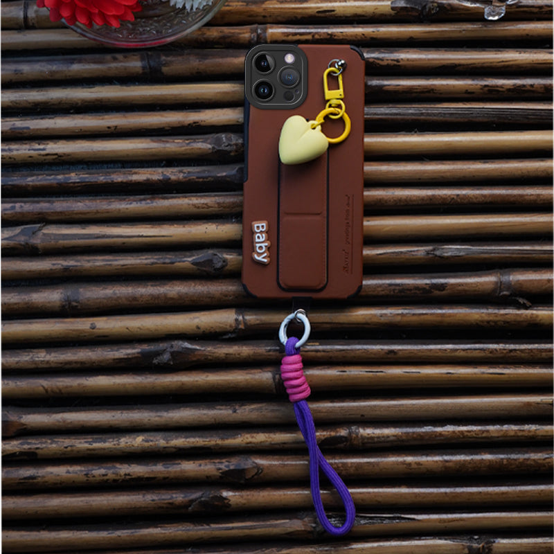 AYKIZ Designed Magnetic Stand & Holder,Decorative Hard Heart Keychain Cover for IPhone 14 Pro Max