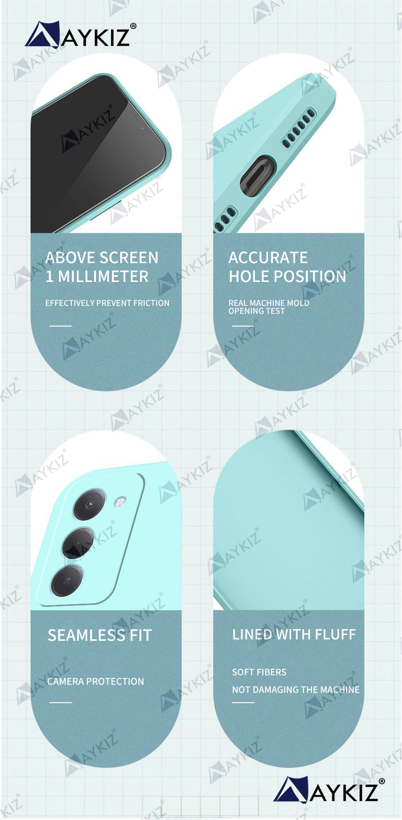 Aykiz Soft Matte Silicone Back Cover Inside Cloth with Camera Protection for Redmi 15