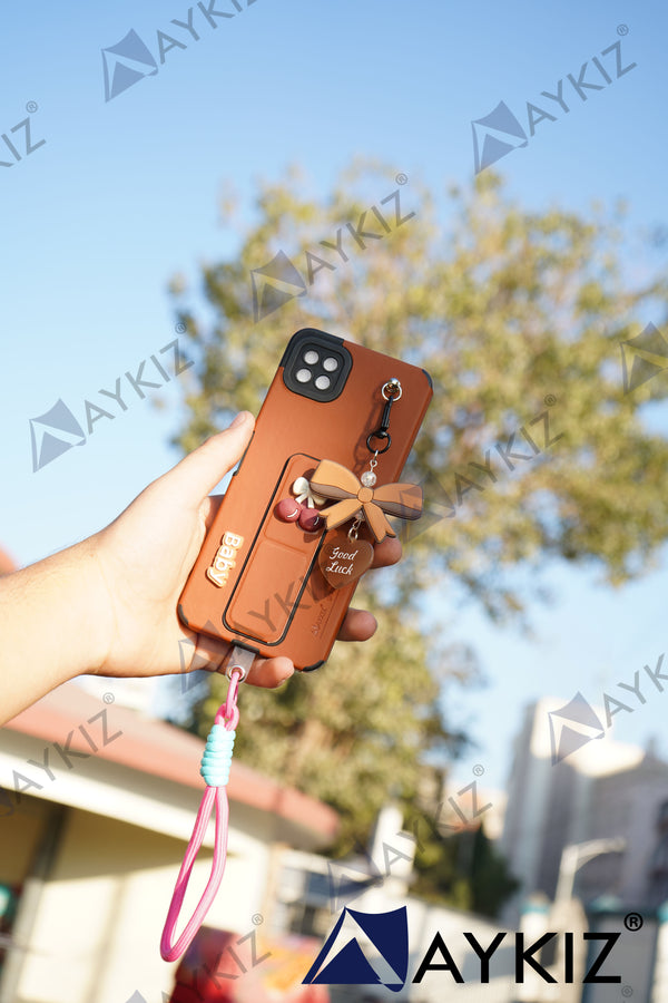 Hanging Cute Keychain Magnetic Stand & Finger Strap Back Cover for Vivo