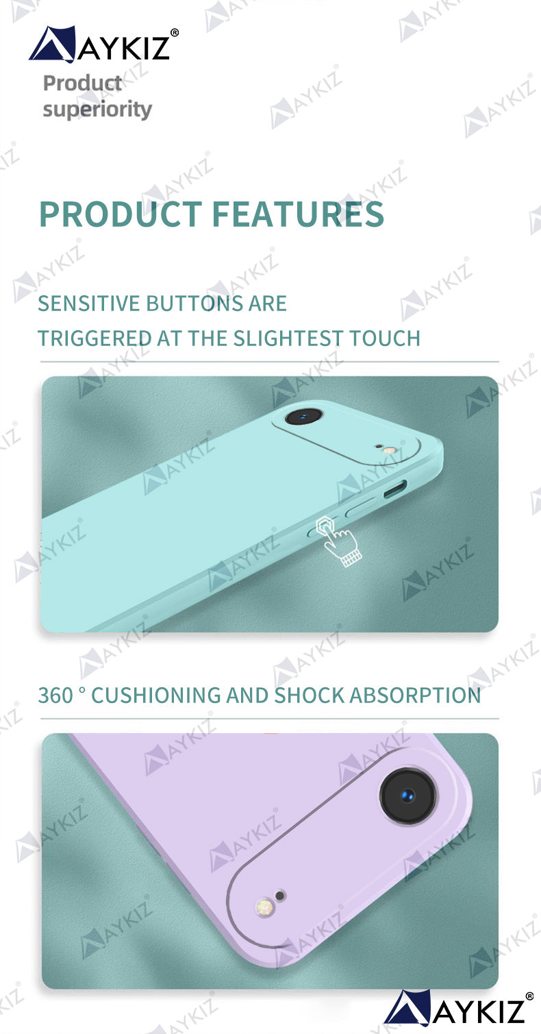 Aykiz Soft Matte Silicone Back Cover Inside Cloth with Camera Protection for IPhone 17 Air