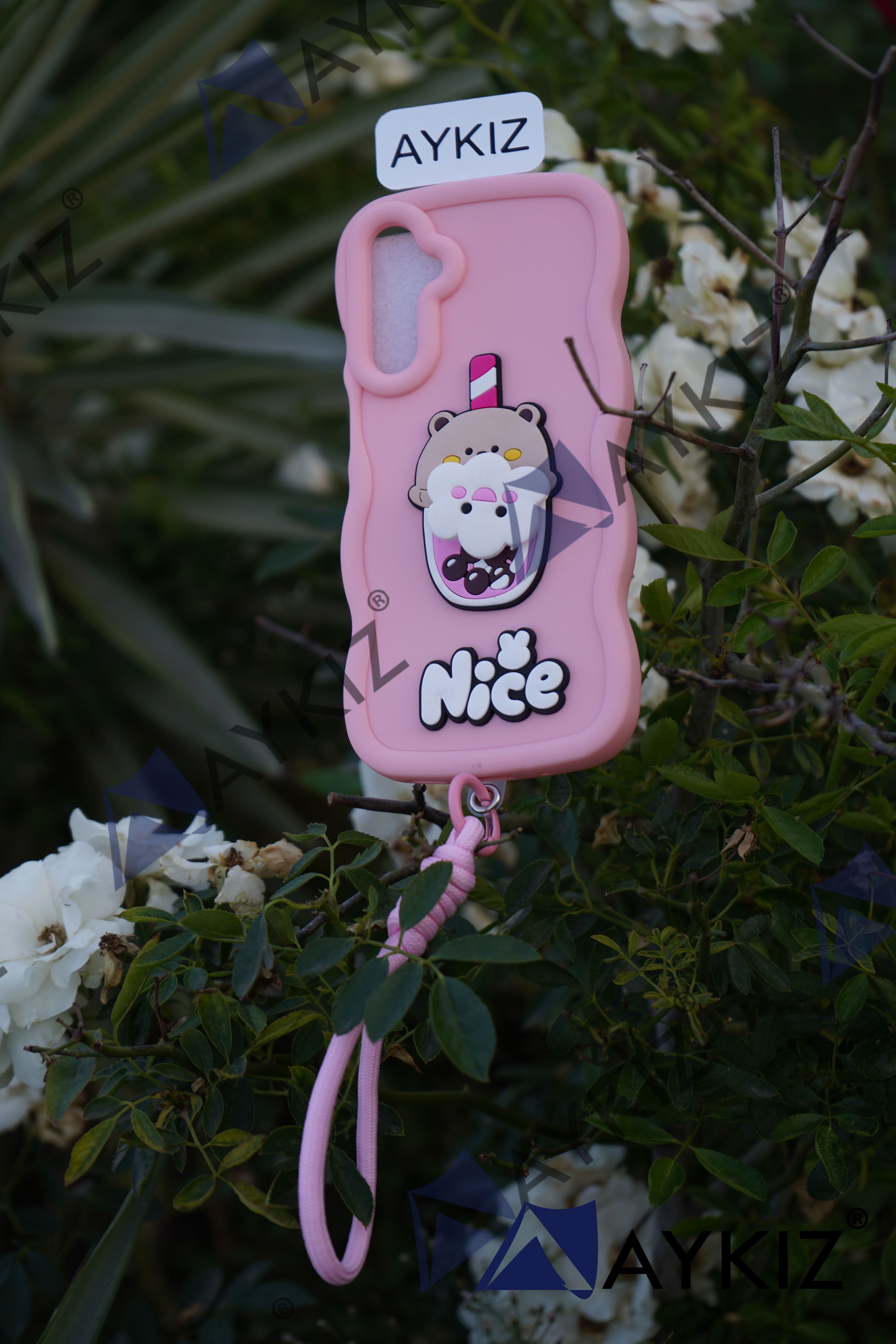 A Beautiful Spinning Sundae Icecream Design with Charm wrist Protective Back Cover for Oppo A3 Pro 5G