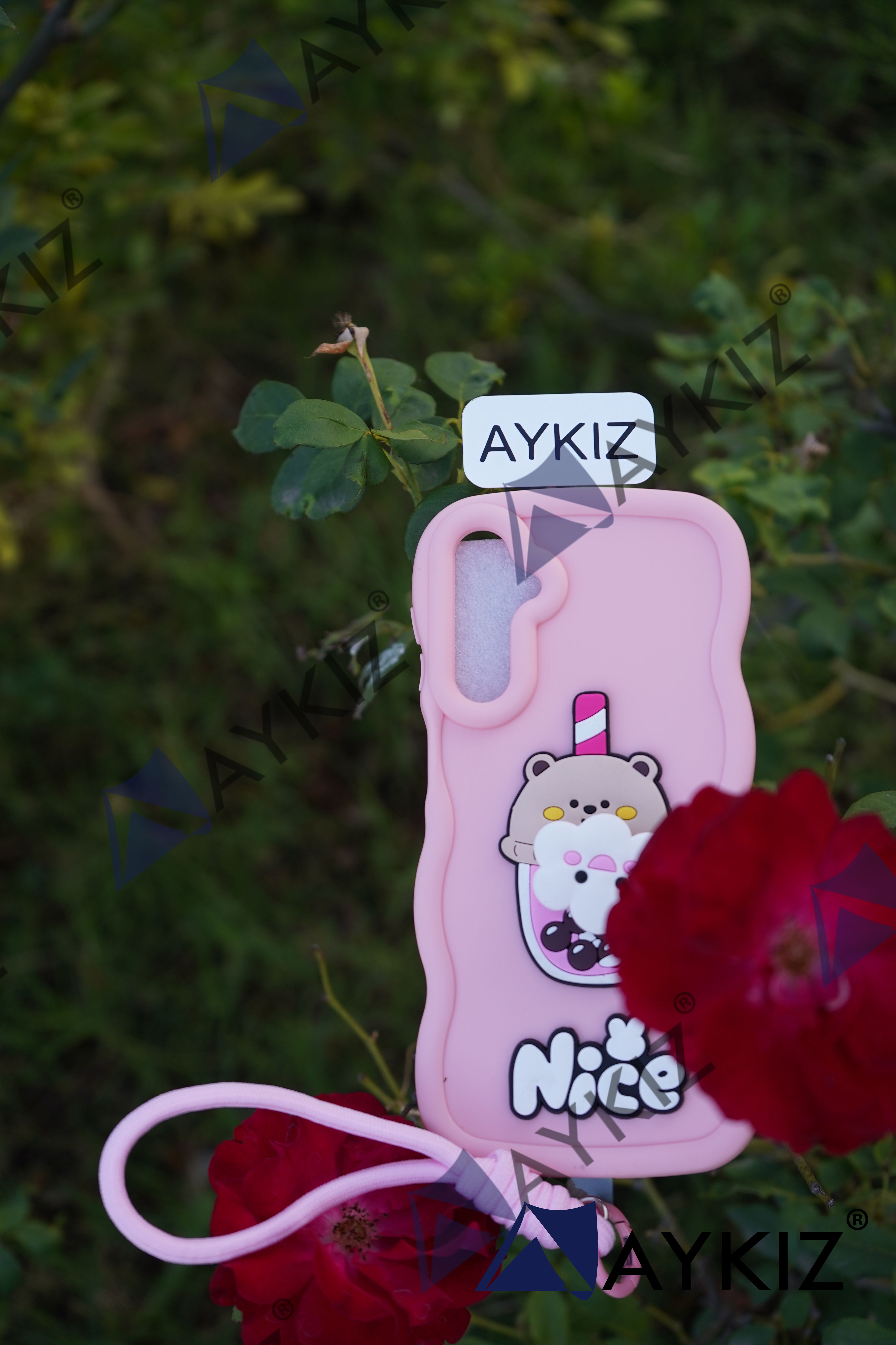 A Beautiful Spinning Sundae Icecream Design with Charm wrist Protective Back Cover for Oppo