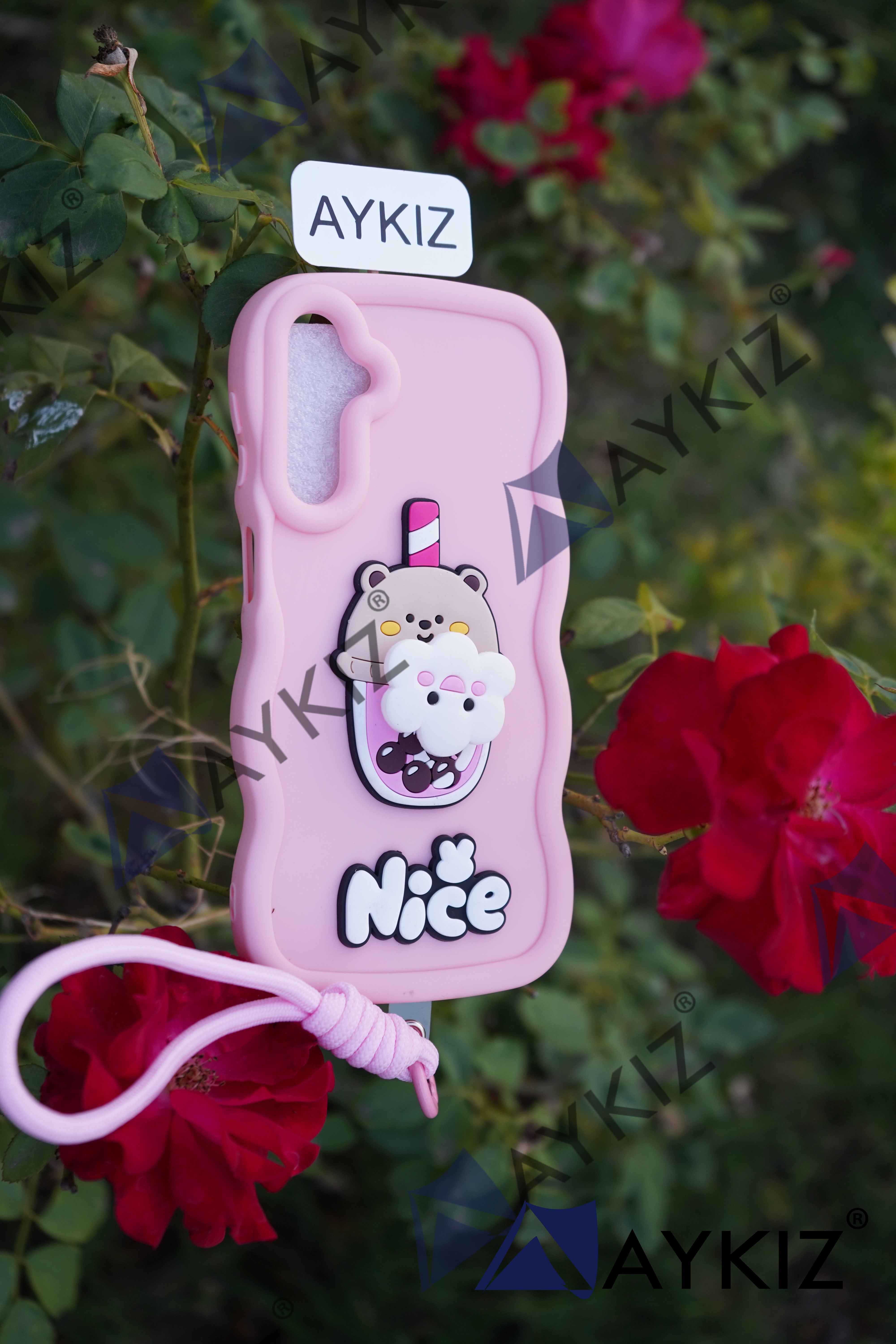 A Beautiful Spinning  Sundae Icecream Design with Charm wrist Protective Back Cover for Xiaomi/Redmi