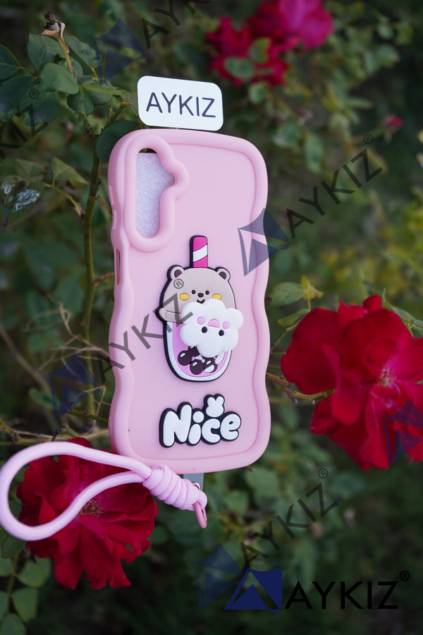 A Beautiful Spinning Sundae Icecream Design with Charm wrist Protective Back Cover for IPhone