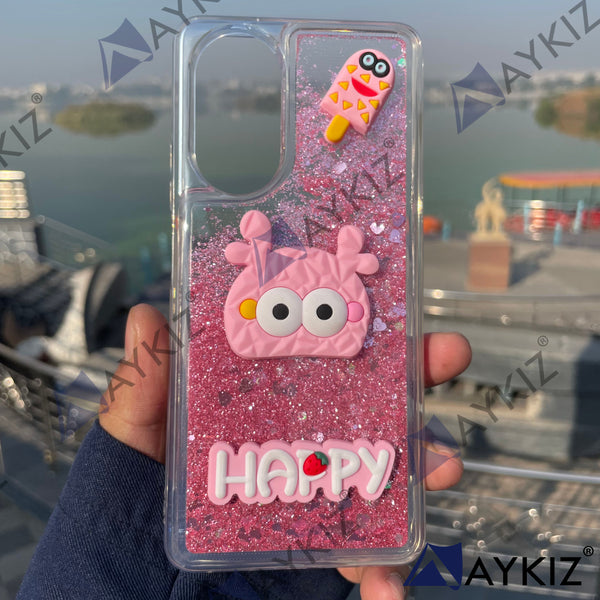 Glitter Character Phone Case Liquid Quicksand Glitter Sequin Protective Back Cover for OnePlus