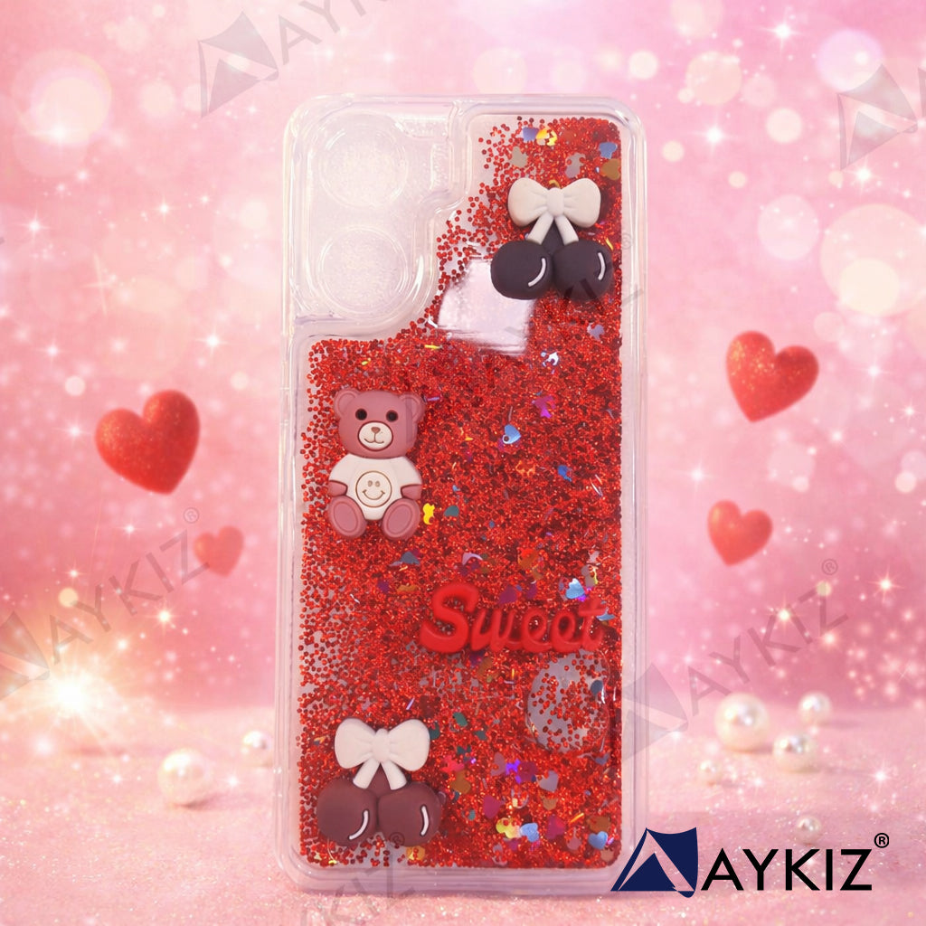 Glitter Character Phone Case Liquid Quicksand Sequin Protective Back Cover for Xiaomi/Redmi