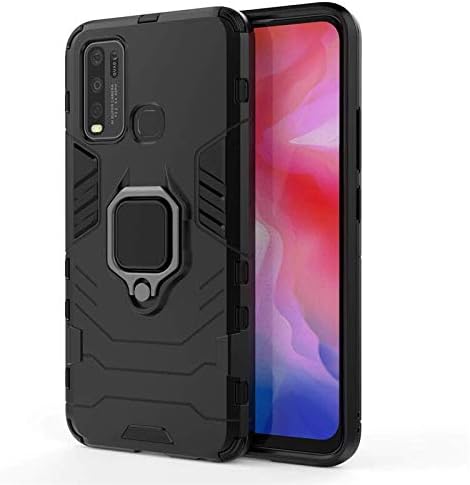 Aykiz Dual Layer Armor Defender Full Body Protective Back Case for Vivo Y30/Y50 Black