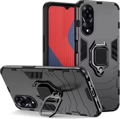 Aykiz Dual Layer Armor Defender Full Body Protective Back Case for Oppo F23 5G Black