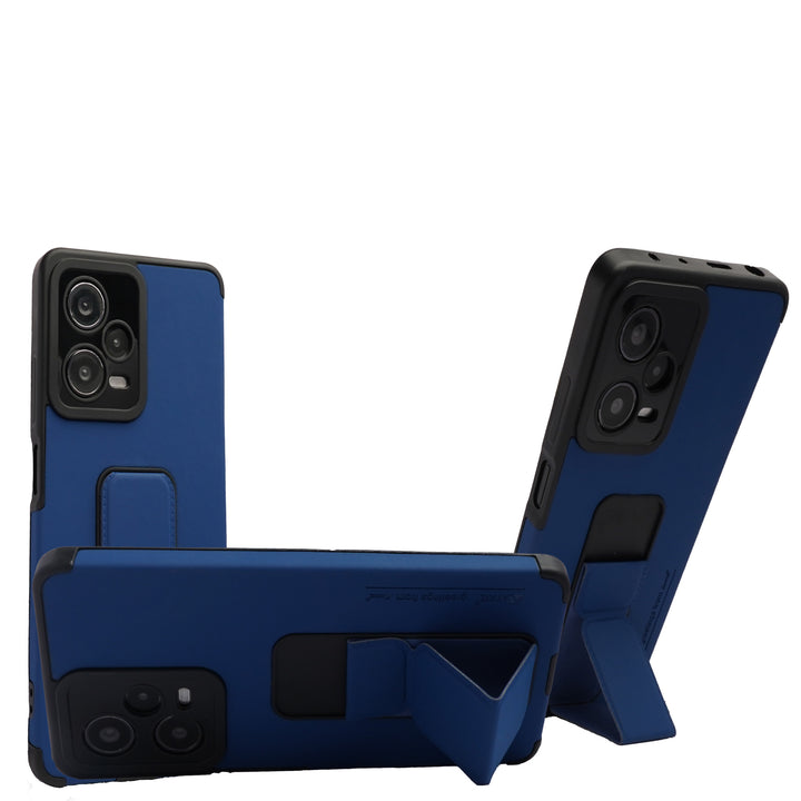 AYKIZ Designed For Redmi Note 12 Pro 5G Magnetic Stand & Holder, Vertical & Horizontal Hand Strap Multi Kickstand,Finger Strap Back Cover