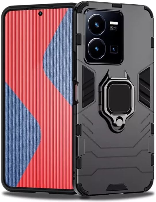 Aykiz Dual Layer Armor Defender Full Body Protective Vivo Y35 5G Back Case for Black