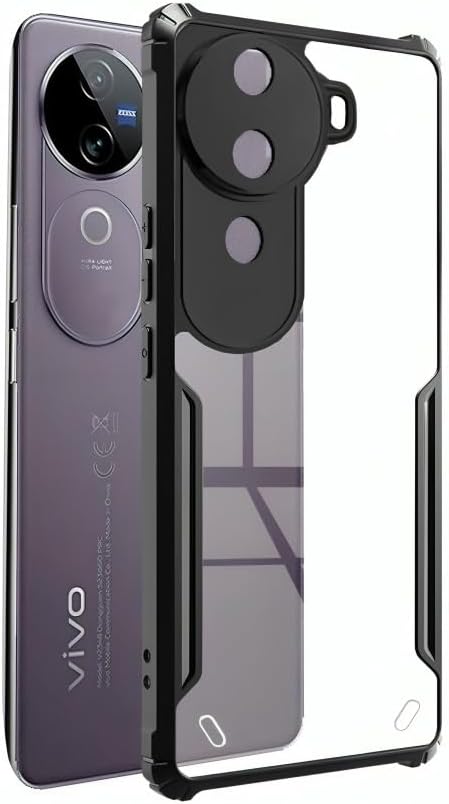 Vivo V40E 5G / iQOO Z9s 5G Back Case All four-sided drop protection Back Cover in Black Colour (Pack of 2)