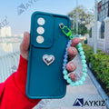 Decorative Heart Silicon Camera Protective Chain Case Back Cover for Realme