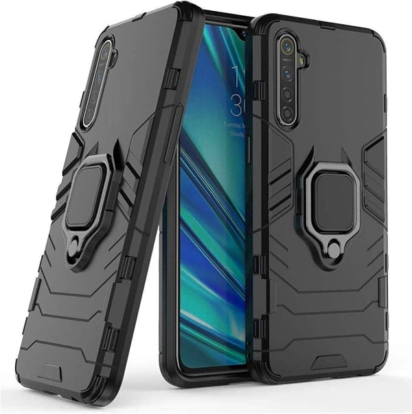 Aykiz Dual Layer Armor Defender Full Body Protective Back Case for Realme XT Black