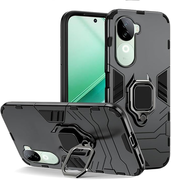 Aykiz Dual Layer Armor Defender Full Body Protective Back Case for V40e 5G/iQOO Z9s 5G5G Black