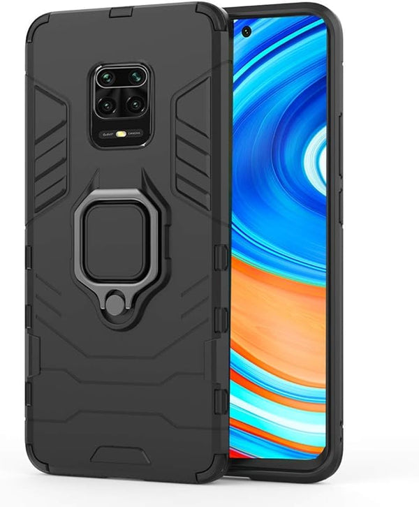 Aykiz Dual Layer Armor Defender Full Body Protective Back Case for Redmi Note 9 Pro/Note 9 Pro MaxBlack