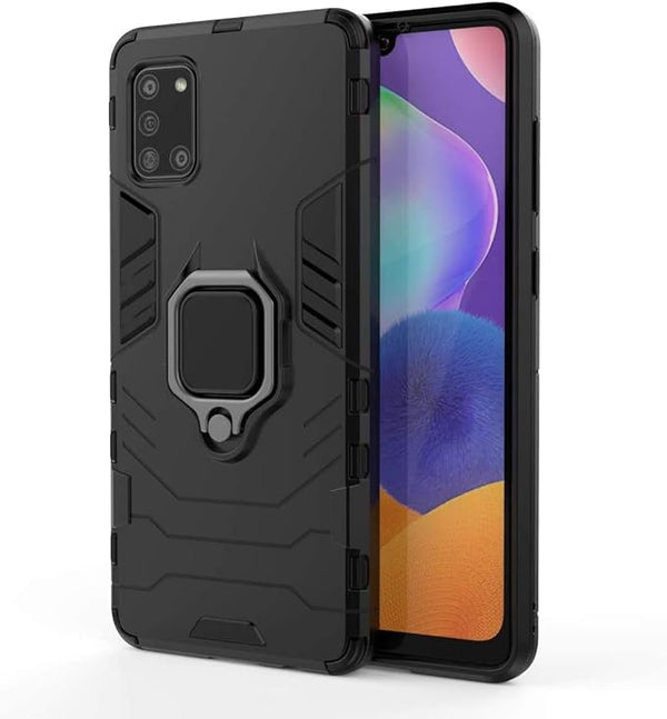 Aykiz Dual Layer Armor Defender Full Body Protective Back Case for Samsung Galaxy A31 Black