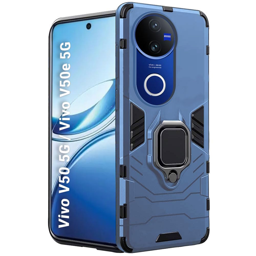 Aykiz Dual Layer Armor Defender Full Body Protective Back Case for Vivo V50/V50e 5G Blue