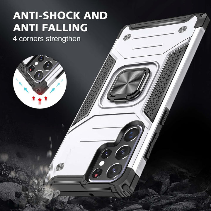 Military Grade Shockproof Phone Case With 360° Rotatable Stand Drop Protection Full Body