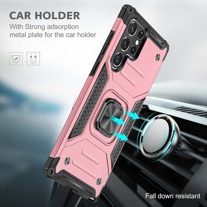 Military Grade Shockproof Phone Case With 360° Rotatable Stand Drop Protection Full Body