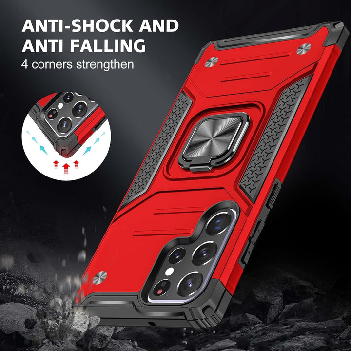 Military Grade Shockproof Phone Case With 360° Rotatable Stand Drop Protection Full Body