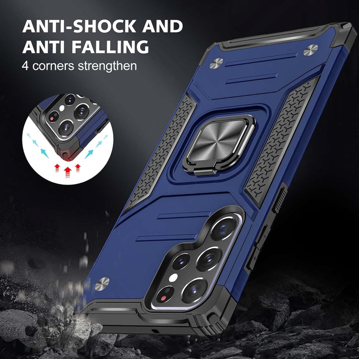 Military Grade Shockproof Phone Case With 360° Rotatable Stand Drop Protection Full Body