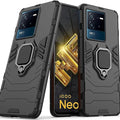 Aykiz Dual Layer Armor Defender Full Body Protective Back Case for IQOO Neo 6 5G Black