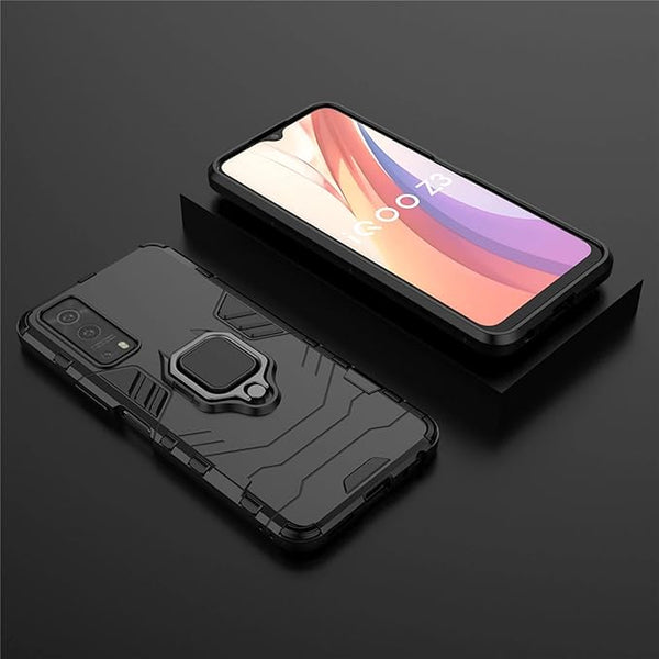 Aykiz Dual Layer Armor Defender Full Body Protective Back Case for IQOO Z3 Black