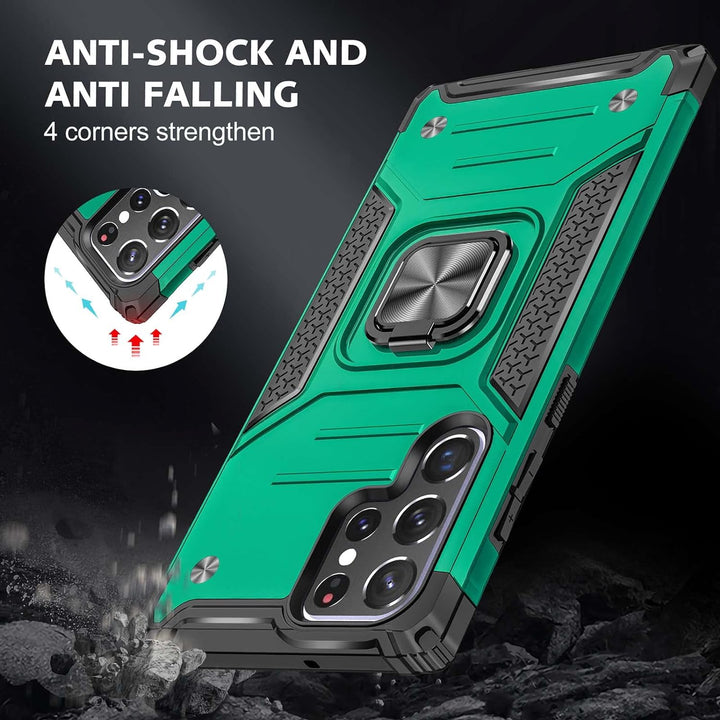 Military Grade Shockproof Phone Case With 360° Rotatable Stand Drop Protection Full Body