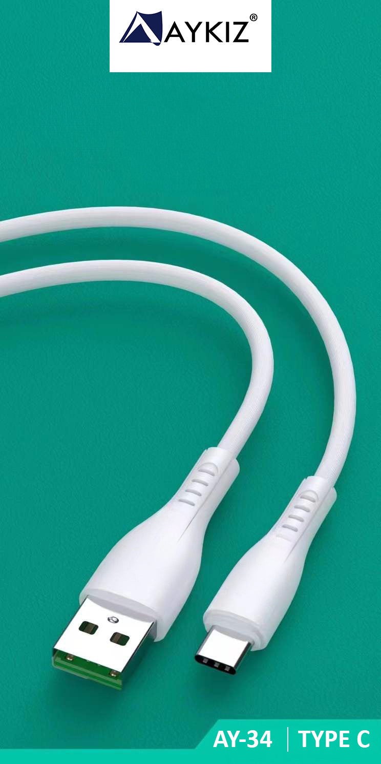Aykiz Original C Type USB Data Cable for Charging & Data Transfer (Pack of 2)