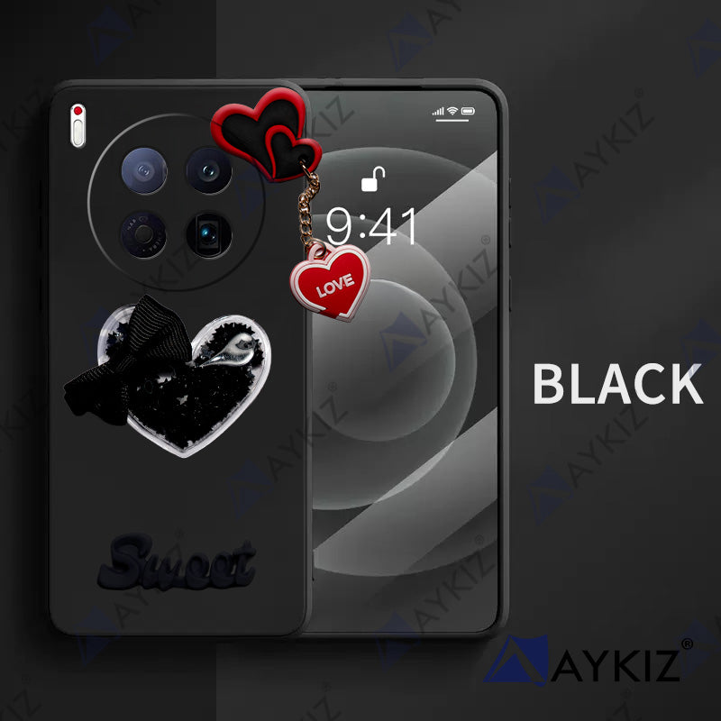 Aykiz Soft Heart Keychain Star Glitter Back Cover for Camon 40 Premier